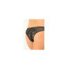 Tanga ouvert noir grande taille avec pièces dentelle sur les fesses 